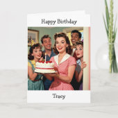 Carte Personalized Happy Birthday | Mid-century Vintage (Devant)