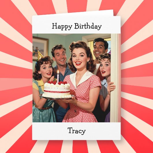 Carte Personalized Happy Birthday | Mid-century Vintage