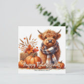 Carte Personalized highland cows thanksgiving card  (Debout devant)