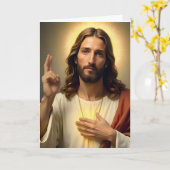 Carte Personalized Jesus 2 Christmas Card (Fleur jaune)