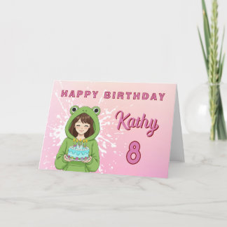 Carte Personalized Kawaii Frog Hoodie Girl Birthday