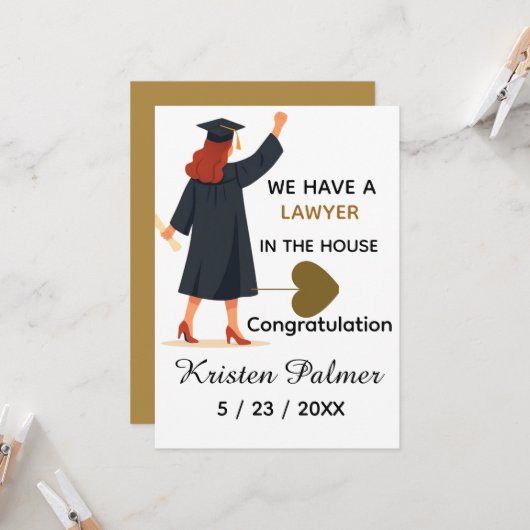 Carte Personalized law school graduation  (Devant/Arrière en situation)
