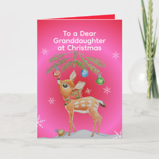 Carte Personalized Little Girls Christmas Greeting Card