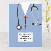 Carte personalized medical school graduation card (Fleur jaune)