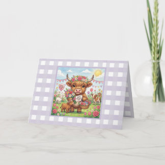 Carte Personalized Mother’s Day Highland Cow Lavender