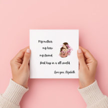 Personalized Mother's Day Mom's Hug Flat Card