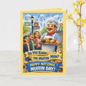 Carte Personalized National Muffin Day Greeting Card (Fleur jaune)