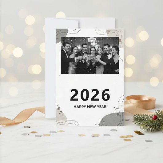 Carte Personalized New Year Card 2026, Elegant New Year 