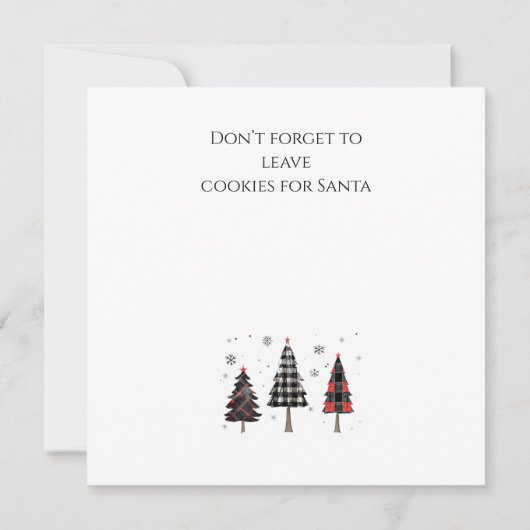 Carte Personalized Plaid Christmas Tree Family Name  (Dos)