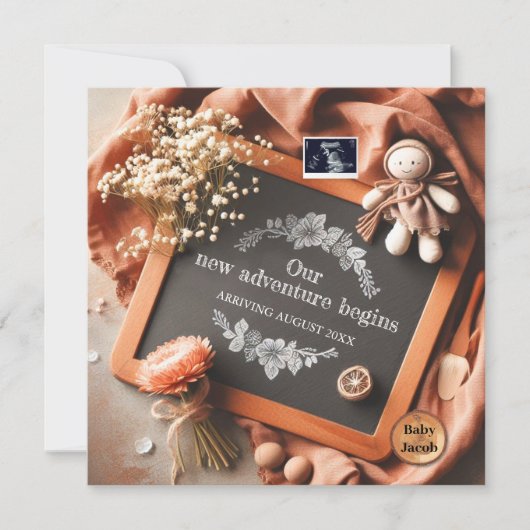 Carte Personalized Pregnancy Reveal - Ultrasound Photo (Devant)