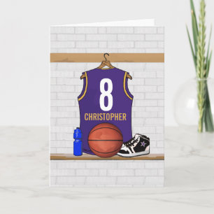 Carte Personalized Purple and Gold Basketball Jersey