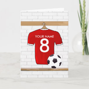 Carte Personalized Red and White Football Soccer Jersey