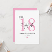 Carte Personalized Simple Daughter 18th Birthday Card (Devant/Arrière en situation)