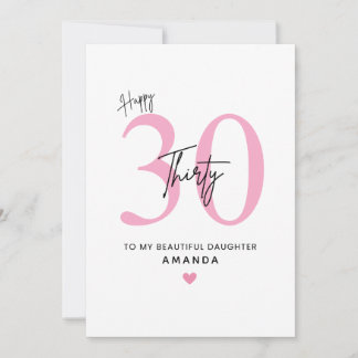 Carte Personalized Simple Daughter 30th Birthday Card