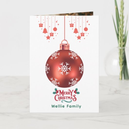 Carte Personalized Snowflake Ornament Christmas Card (Devant)