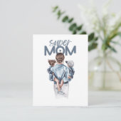 Carte Personalized Super Mom with Son and Daughter Gift  (Debout devant)