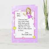 Carte Personalized Tooth Fairy Card (Devant)