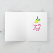 Carte Personalized Yellow Lemons Hot Pink  (Intérieur)