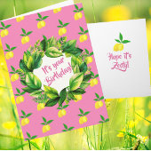 Carte Personalized Yellow Lemons Hot Pink 