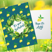 Carte Personalized Yellow Lemons Teal