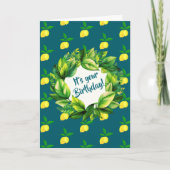 Carte Personalized Yellow Lemons Teal  (Devant)