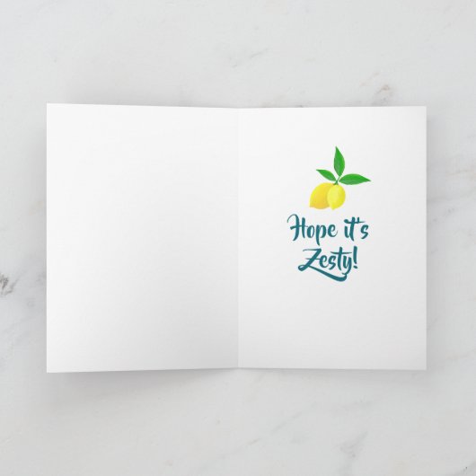 Carte Personalized Yellow Lemons Teal  (Intérieur)