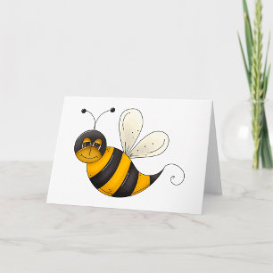 Carte Personnage d'abeille à miel amusant et souriant