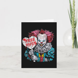 Carte Personnage de clown effrayant Free A Hugs pour la