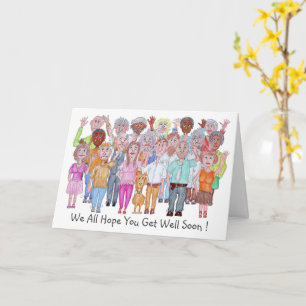 Carte Personnages de dessin animé avec un message de rét