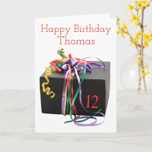 Carte personnalisable 12e anniversaire (Fleur jaune)