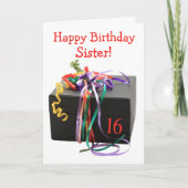Carte personnalisable 16e anniversaire (Devant)