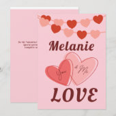 Carte personnalisable à plat pour la Saint-Valenti (Devant / Derrière)