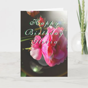 Carte personnalisable "Anniversaire" à motif flora