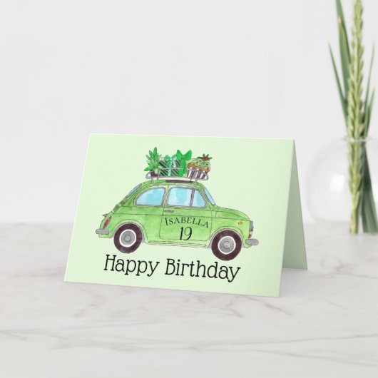 Carte Personnalisable Anniversaire Retro Fiat 500 (Devant)