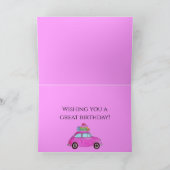 Carte Personnalisable Anniversaire Retro Fiat 500 (Intérieur)