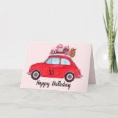 Carte Personnalisable Anniversaire Retro Fiat 500 (Devant)
