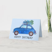 Carte Personnalisable Anniversaire Retro Fiat 500 (Devant)