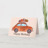 Carte Personnalisable Anniversaire Retro Fiat 500 (Devant)