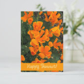 Carte personnalisable avec fleurs orange (Debout devant)
