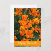 Carte personnalisable avec fleurs orange (Devant / Derrière)