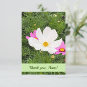 Carte personnalisable avec fleurs roses (Debout devant)
