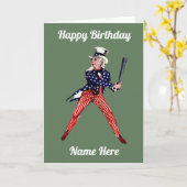 Carte personnalisable Baseball (Fleur jaune)