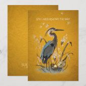 Carte personnalisable Blue Heron (Devant / Derrière)