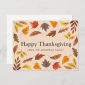 Carte personnalisable bon thanksgiving (Devant / Derrière)