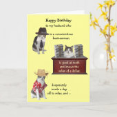 Carte Personnalisable Chat Funny Homme Anniversaire (Fleur jaune)
