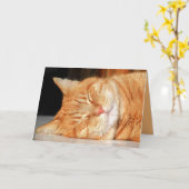 Carte personnalisable chaton orange mignon (Fleur jaune)