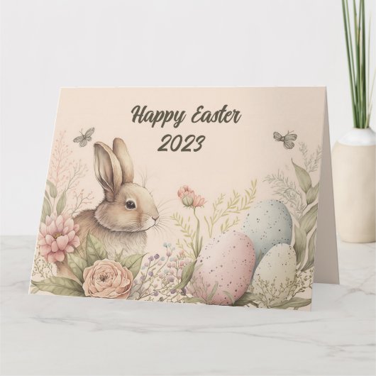 Carte personnalisable Chic happy Pâques 2023 (Devant)