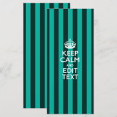 Carte Personnalisable Conserver Le Calme De Votre Texte  (Devant / Derrière)