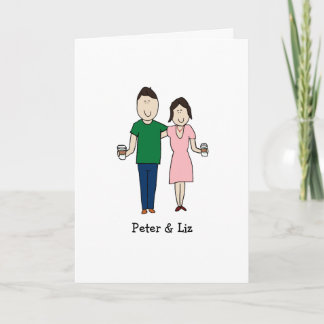 Carte personnalisable- couple de boisson café