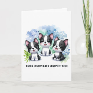 Carte personnalisable de Boston Terrier - Choisiss